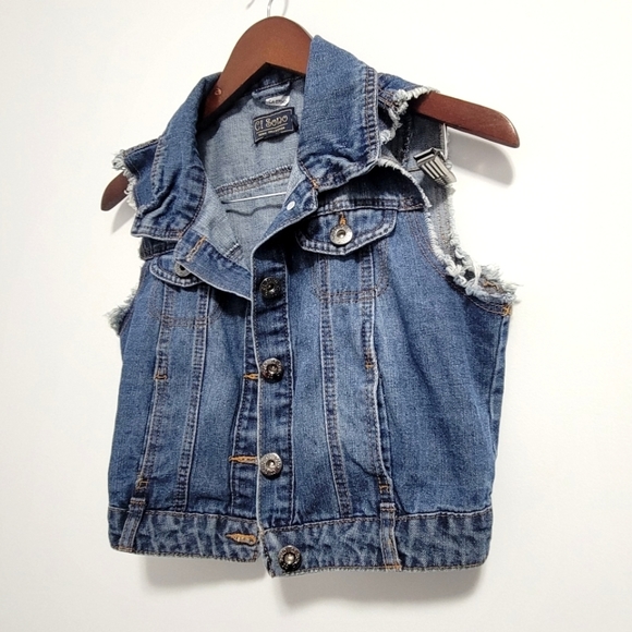 Ci Sono Cropped Denim Vest - Size US M - Picture 2 of 6
